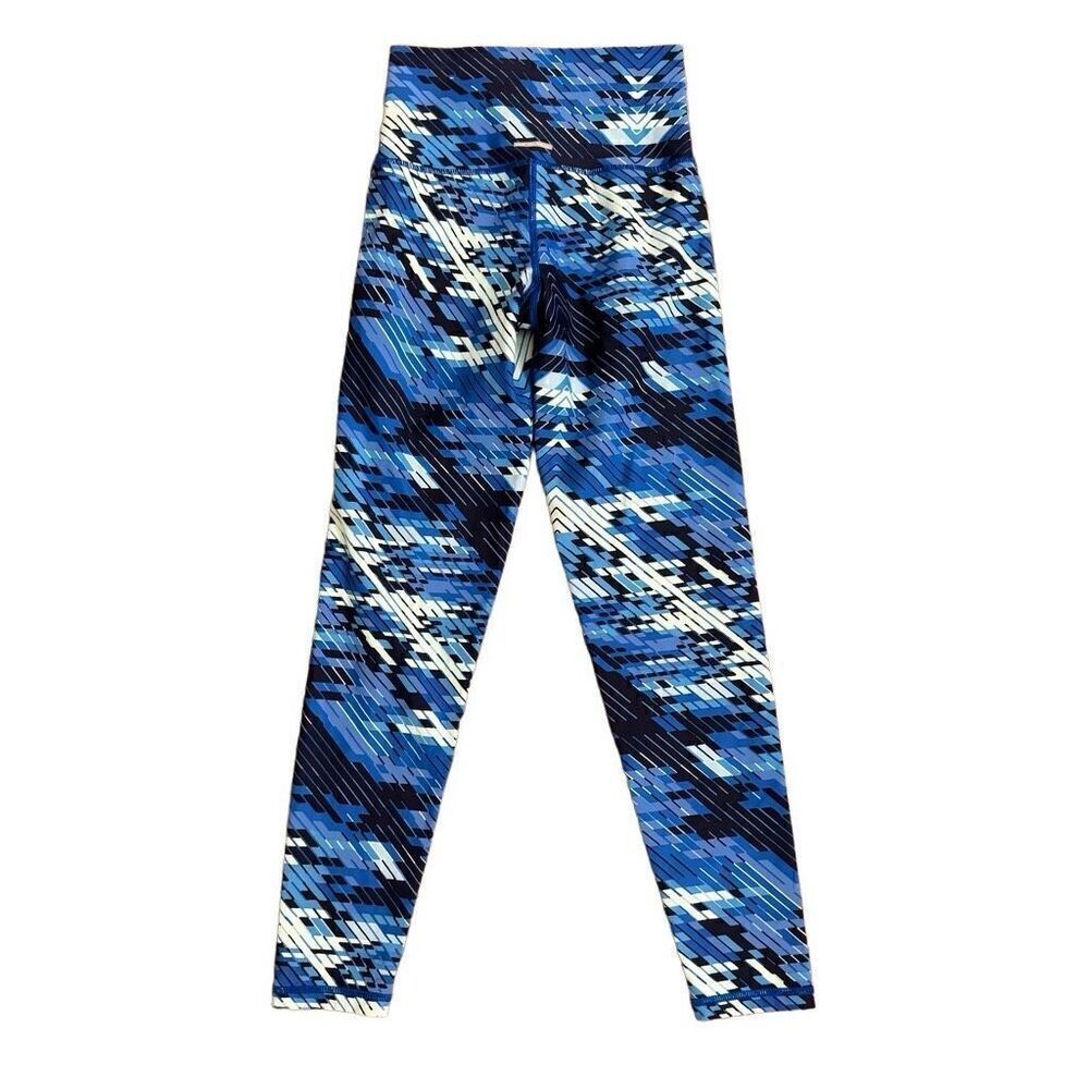 Aerie Feel Cool 7/8 Leggings Medium Support High Rise Blue Patterned Size XS